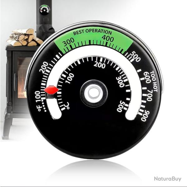 Thermom�tre Magn�tique pour Po�le � Bois et Chemin�e - Jauge 100 � 900�F
