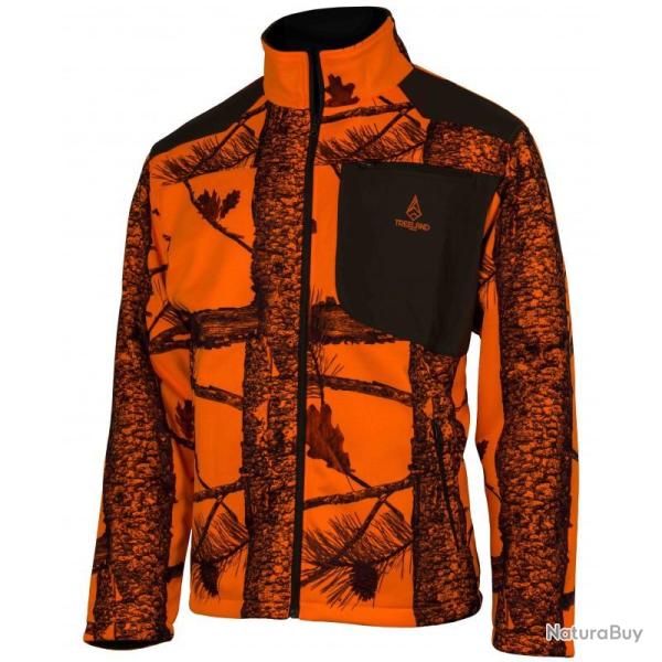 VESTE DE CHASSE REVERSIBLE CAMO ORANGE/VERT TREELAND L