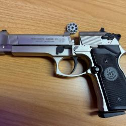 Beretta M92 FS nickel crosse noire UMAREX 3.5 j cal. 4.5 mm