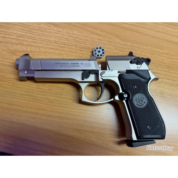 Beretta M92 FS nickel crosse noire UMAREX 3.5 j cal. 4.5 mm