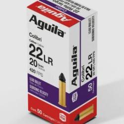 Cartouches Aguila Calibre 22 LR COLIBRI 20 Grains