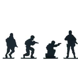 Cible Metal Silhouette Soldats x4 (ASG)