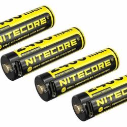 Pack 4 piles rechargeables AA 2400mAh USB-C Nitecore
