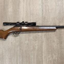 Ench&egrave;res 1� sans r&eacute;serve ! Carabine ANSCH&Uuml;TZ MONOCOUP - Cal .22 LR - 55 cm + Lunette 4x20 (Occasion)