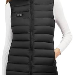 Gilet Chauffant Femme avec Batterie 10000 mAh - 4 Zones - 3 Temp&eacute;ratures
