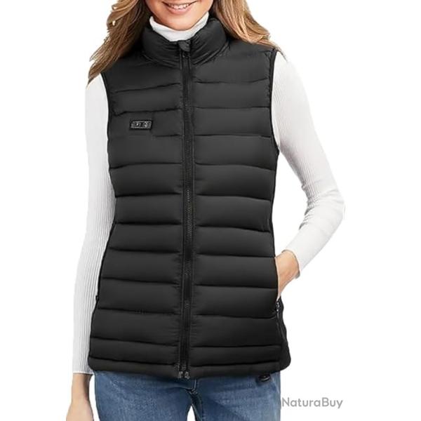 Gilet Chauffant Femme avec Batterie 10000 mAh - 4 Zones - 3 Temp�ratures