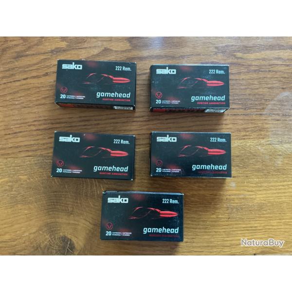 livraison comprise 5 bo�tes Sako 222rem gamehead 3,2 g