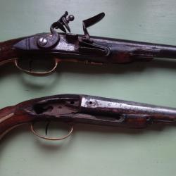 couple de pistolet ancien XVIII &agrave; r&eacute;parer