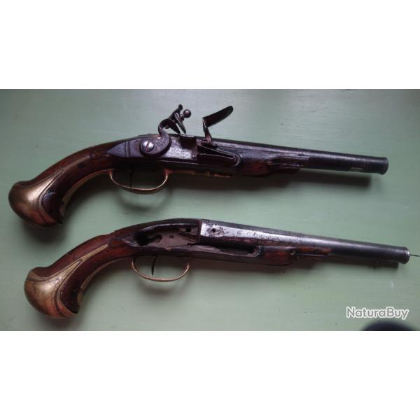 couple de pistolet ancien XVIII � r�parer