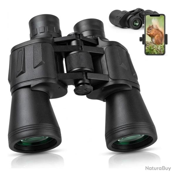 Jumelles Chasse 20x50 Tactiques � Optique BAK4 FMC avec Adaptateur Smartphone