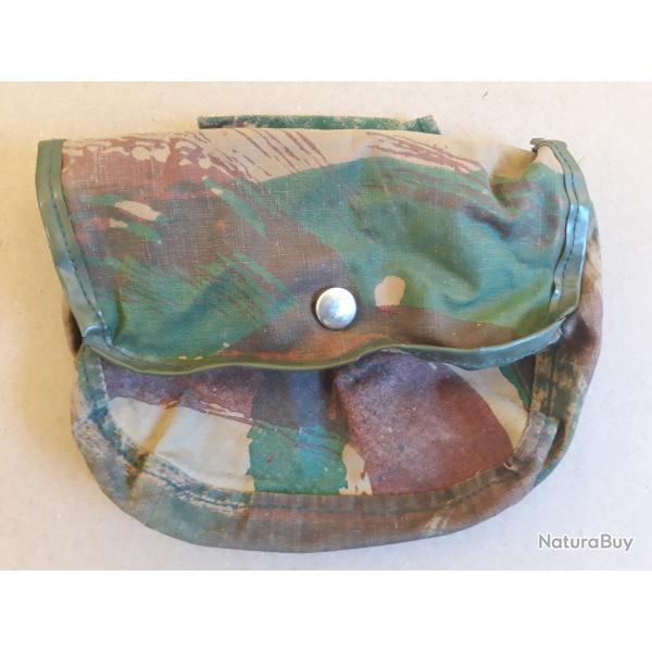 Pochette sacoche de ceinture en toile camouflage indochine ,algerie collection militaria histoire