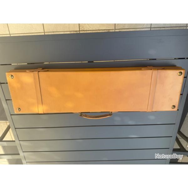 Rare mallette � fusil en cuir GASTINNE RENETTE �TAT EXCEPTIONNEL AVEC CL� D'ORIGINE