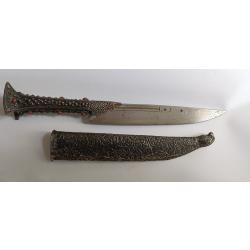 V&eacute;ritable Bichaq ancien XIX  lame acier  garniture argent travail ottoman