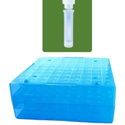 Bo&icirc;te en polypropyl&egrave;ne &agrave; 81 places avec 81 dosettes 2 ml