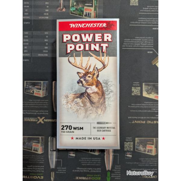 Balle winchester power point 270 wsm 150 gr