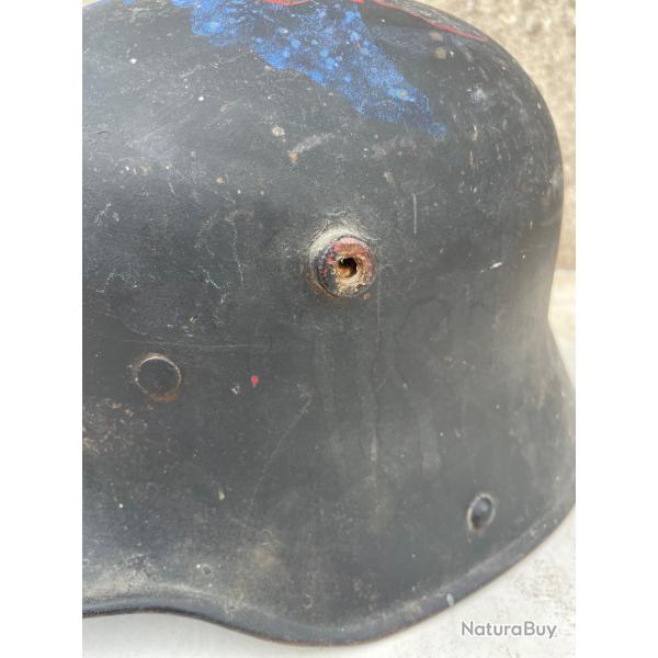 Casque ancien Ww1 Ww2 poilu guerre