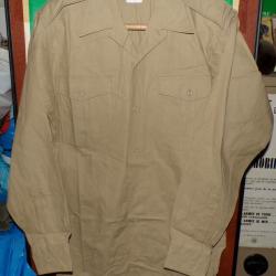 CHEMISE MILITAIRE DE L'ARMEE FRANCAISE ANNEE 1960 ,Taille 3 L SOIT L OU 41-42 EN CIVIL ,  AVEC MANCH