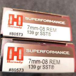 Hornady 7mm-08 139grs SST lot de 40 = 2 boites neuves