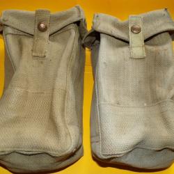 PORTES CHARGEURS  LONG DE L'ARMEE ANGLAISE WWII , GENRE STEN , LE LOT DE 2 ETUIS SANS MARQUAGE  ,FAB