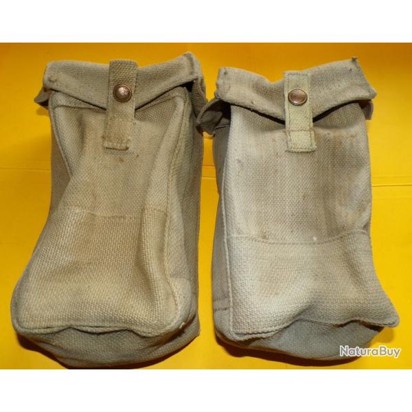 PORTES CHARGEURS  LONG DE L'ARMEE ANGLAISE WWII , GENRE STEN , LE LOT DE 2 ETUIS SANS MARQUAGE  ,FAB