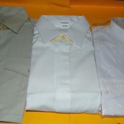 LOT DE 2 CHEMISES BLANCHES +1 TERRE DE FRANCE DE SORTIE DE L'ARMEE DE TERRE DE L'ARMEE FRANCAISE ,TA