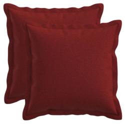 Coussin lin synth&eacute;tique bordeaux 30x30 cm d&eacute;houssable lot 2