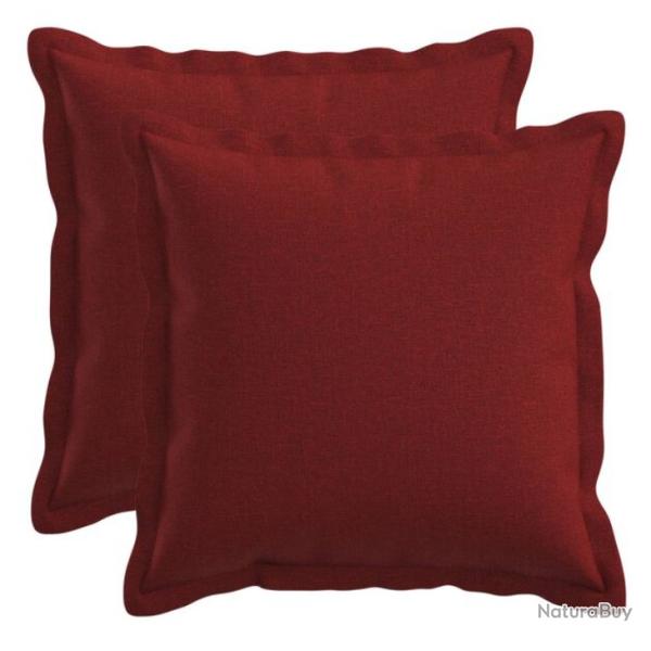 Coussin lin synth�tique bordeaux 30x30 cm d�houssable lot 2