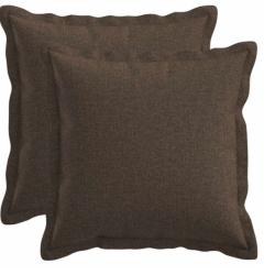 Coussin lin synth&eacute;tique taupe 30x30 cm d&eacute;houssable lot 2