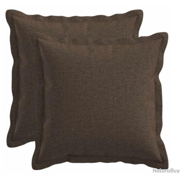 Coussin lin synth�tique taupe 30x30 cm d�houssable lot 2