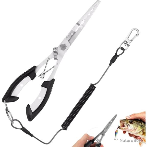 Pince de P�che Multifonction Inox avec Coupe-Fil et Cordon de S�curit�