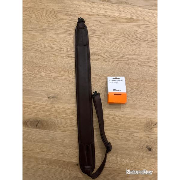 Bretelle cuir marron Blaser