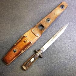 Dague de chasse repliable de type dit "&agrave; la d'Estaing"- un vrai rasoir ! Une pi&egrave;ce rare !
