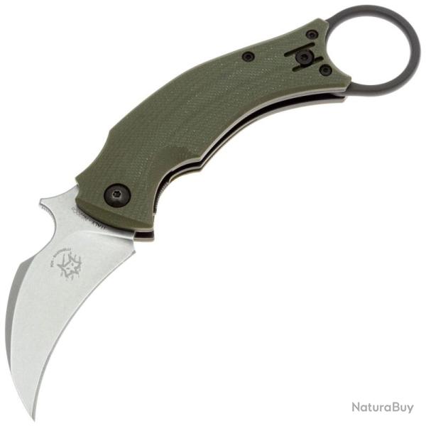 Couteau Pliant Fox Blackbird Lame Acier N690Co Manche G10 Vert Liner Lock Made In Italy FOX591ODSW