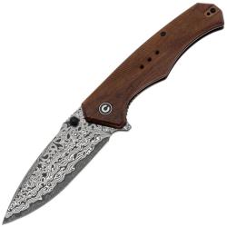 Couteau Pliant Civivi Photonix Lame Acier Damas Manche Bois Marron Liner Lock CIVC23081BDS1