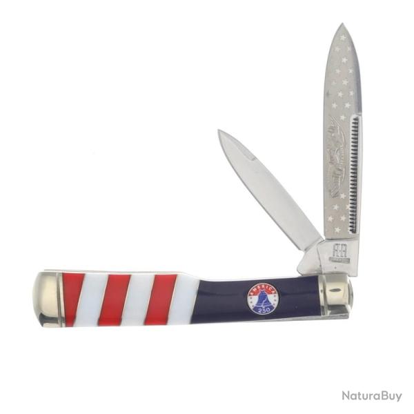 Couteau Pliant Rough Rider 250th Gunstock Lame Acier Inoxydable Manche Synth�tique Slip Joint RR2741