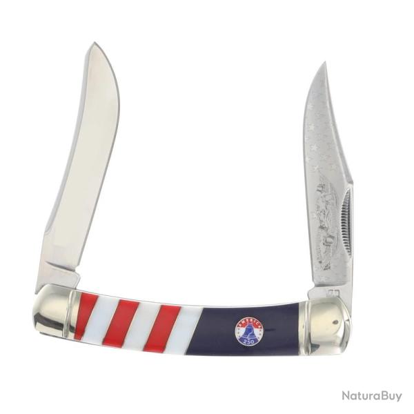 Couteau Rough Rider 250th Large Moose Lame Acier Inoxydable Manche Synth�tique Slip Joint RR2740