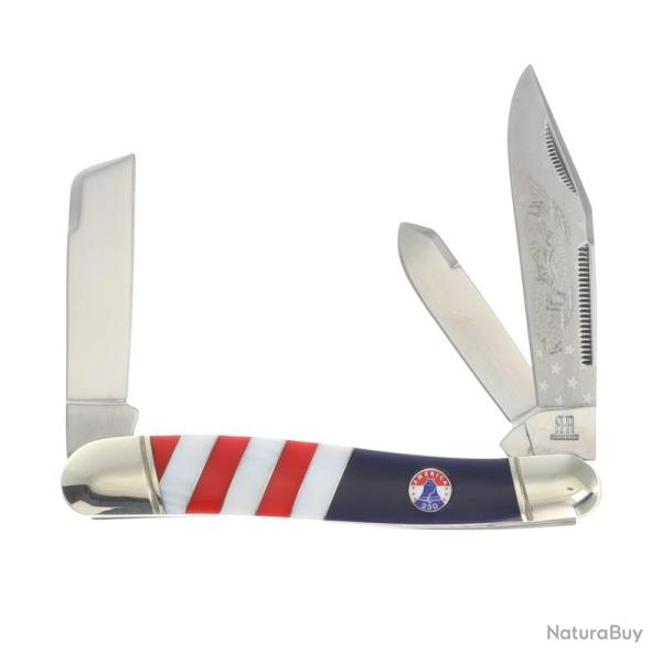Couteau Rough Rider 250th Texas Stockman Lame Acier Inoxydable Manche Synth�tique Slip Joint RR2739