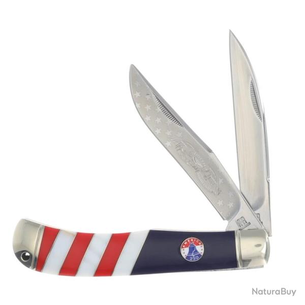 Couteau Rough Rider 250th Jumbo Trapper Lame Acier Inoxydable Manche Synth�tique Slip Joint RR2734