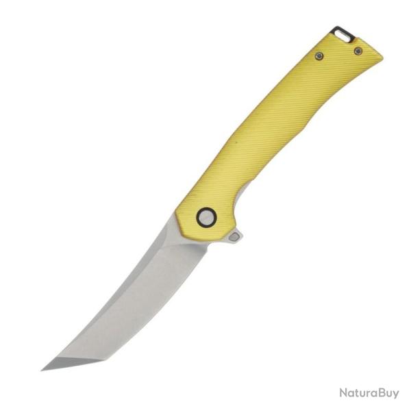 Couteau Pliant Rough Rider Amber Tanto Lame Acier Inoxydable Manche Acrylique Liner Lock RR2678