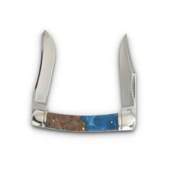 Couteau Rough Rider Pandora Swirl Large Moose Lame Acier Inoxydable Manche R&eacute;sine Slip Joint RR2652