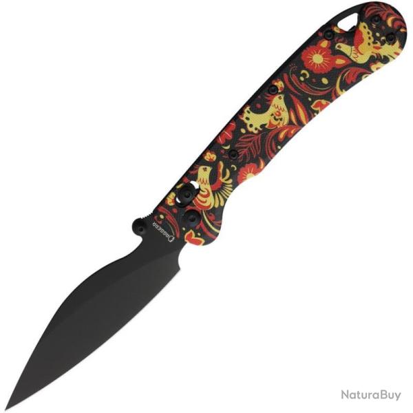 Couteau Pliant Daggerr Pelican Slim Lame Acier VG-10 Manche G10 Khokhloma Cross Bar Lock DGRFM023SXO