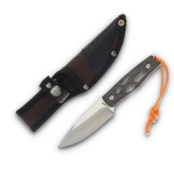 Couteau Fixe Rough Rider Burlap Lame Acier 440 Manche Micarta Housse Nylon RR2601