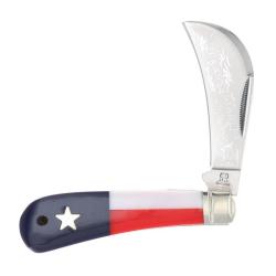 Couteau Pliant Rough Rider Texas Star Hawkbill Lame Acier Inoxydable Manche Plastique Slip Joint