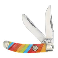 Couteau Pliant Rough Rider Sowbelly Trapper Lame Acier Inoxydable Manche Plastique Slip Joint RR2470