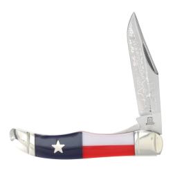 Couteau Pliant Rough Rider Texas Star Hunter Lame Acier Inoxydable Manche Synth&eacute;tique Slip Joint