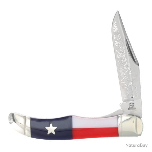 Couteau Pliant Rough Rider Texas Star Hunter Lame Acier Inoxydable Manche Synth�tique Slip Joint