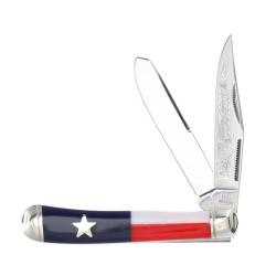 Couteau Pliant Rough Rider Texas Star Trapper Lame Acier Inoxydable Manche Synth&eacute;tique Slip Joint