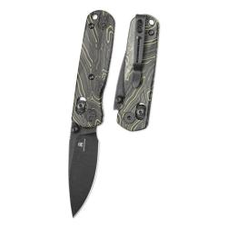 Couteau Pliant Bestechman Sprite Lame Acier M390 Manche G10 Noir et Vert B-Lock BTKMK21F