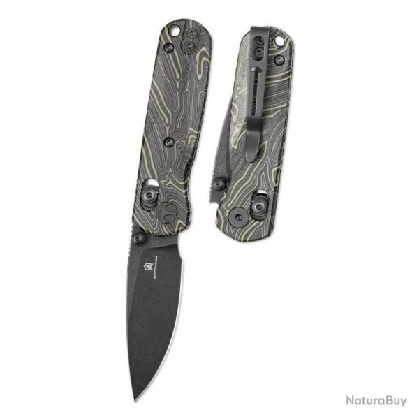 Couteau Pliant Bestechman Sprite Lame Acier M390 Manche G10 Noir et Vert B-Lock BTKMK21F