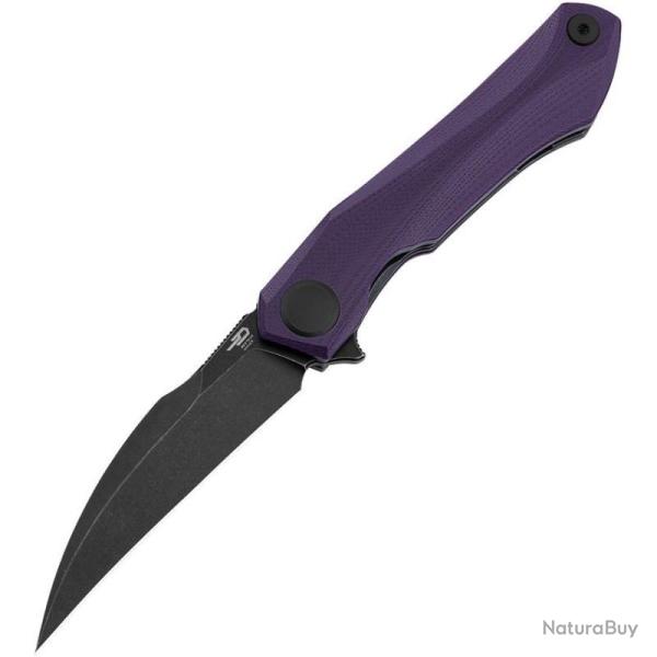 Couteau Pliant Bestech Ivy Lame Acier 14C28N Manche G10 Violet Liner Lock BTKG59G